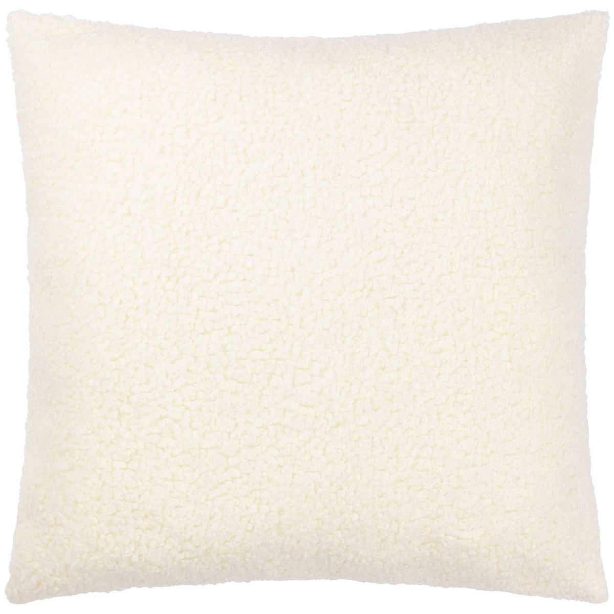 Cabu Textured Bouclé Cushion - Ecru, Feather Filled, 55 × 55cm