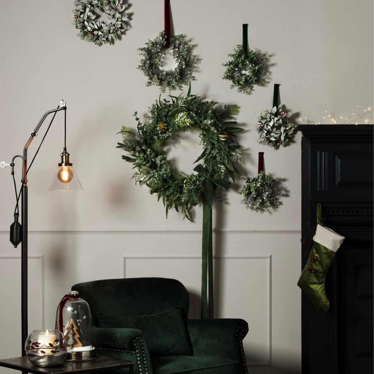 Large Frosted Eucalyptus Candle Wreath - PLAINLY DOES IT