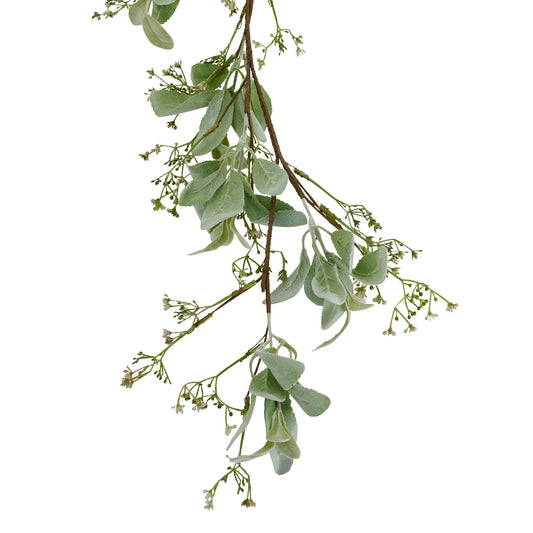Winter Garland With Lambs Ear And Wax Flower - PLAINLY DOES IT