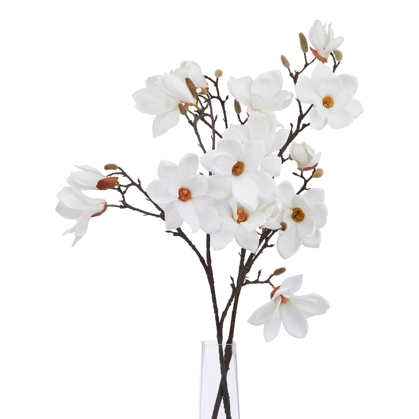 White Faux Magnolia Stem, 86cm