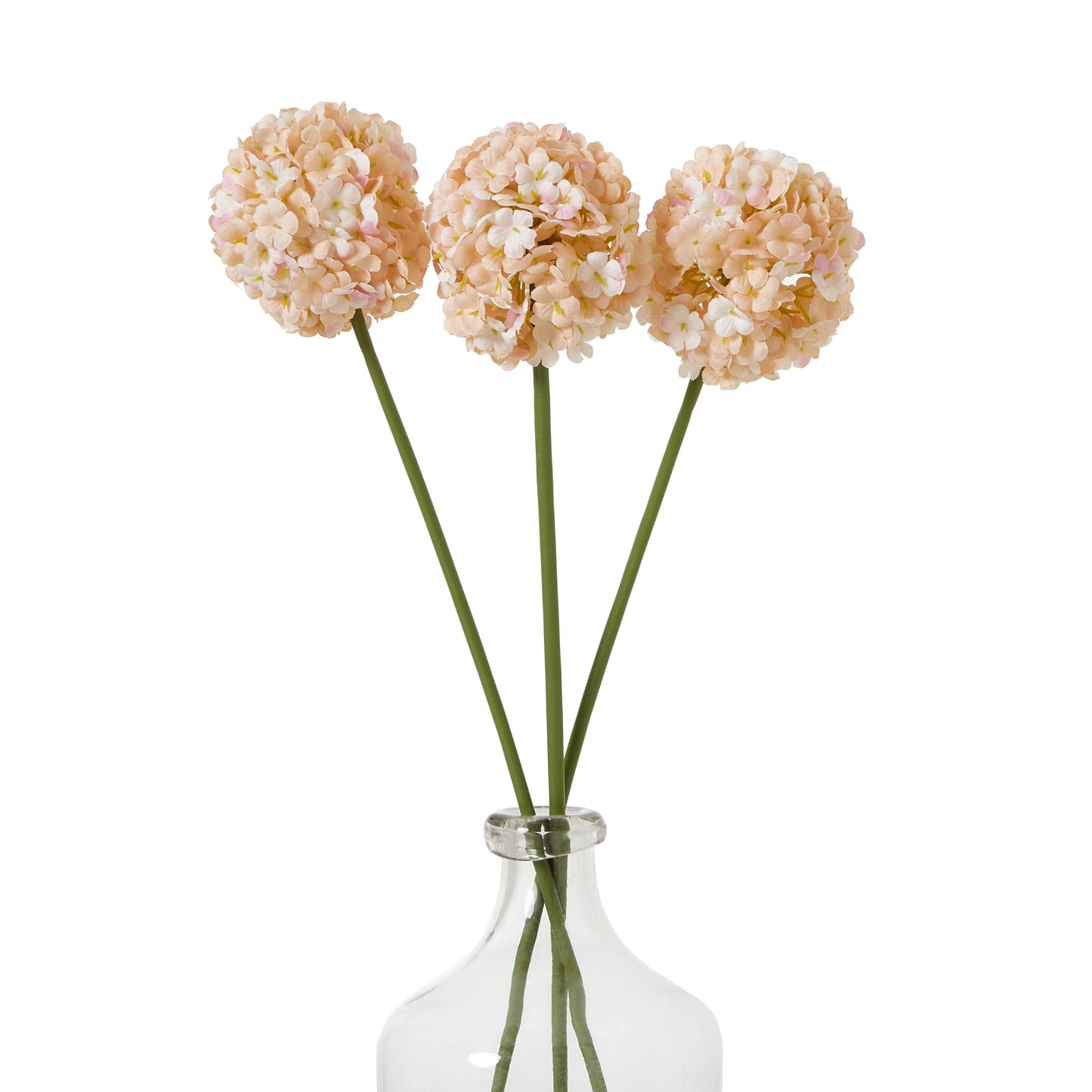White and Apricot Faux Allium Stem, 56cm