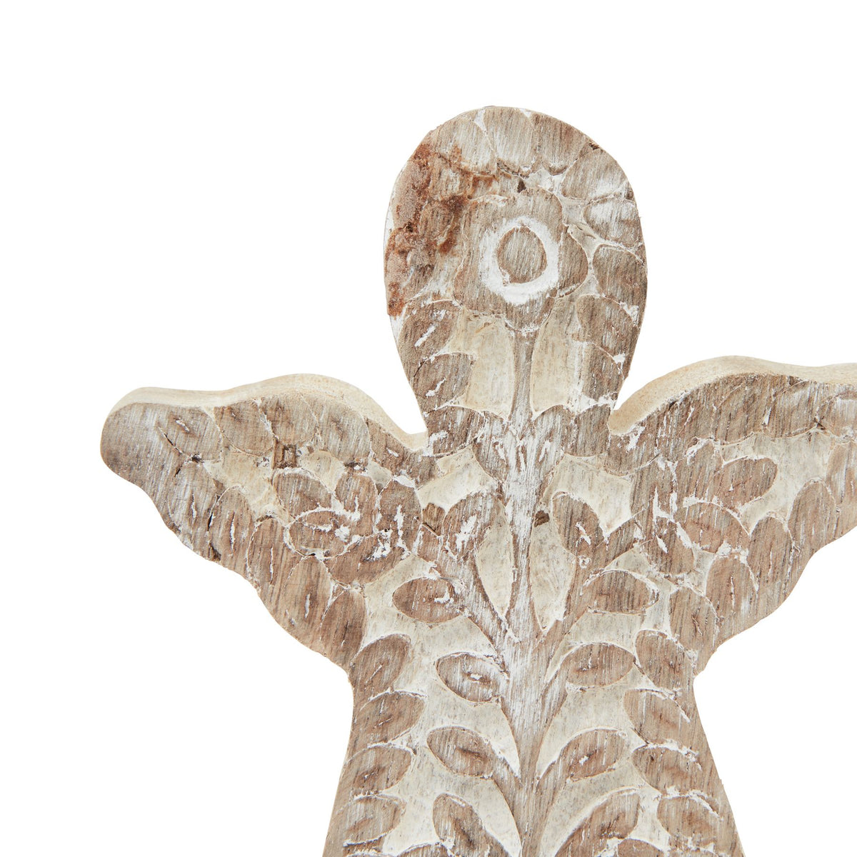 White Wash Collection Patterned Large Angel Decoration - PLAINLY DOES IT