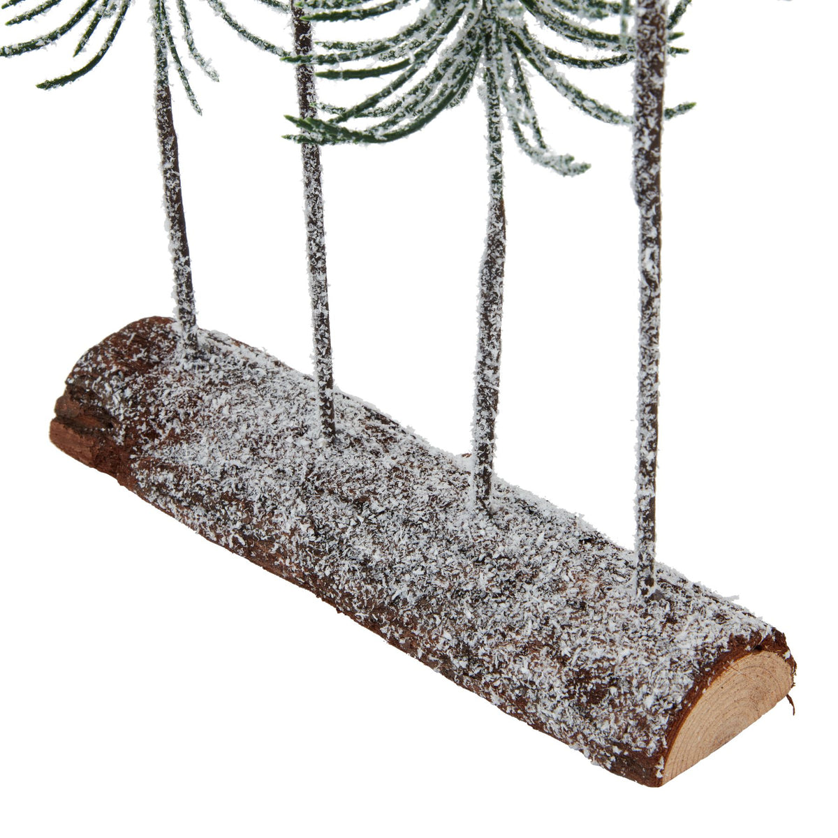 Medium Snowy Spindle Tree Quad In Wood Log - PLAINLY DOES IT