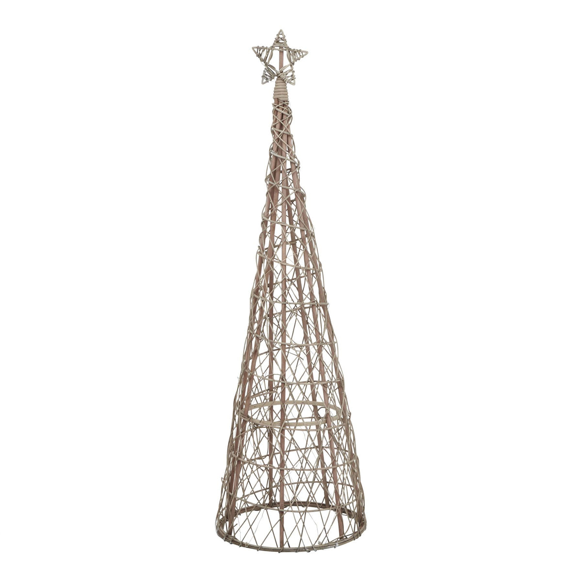 Large LED Wicker Christmas Tree With Star - PLAINLY DOES IT