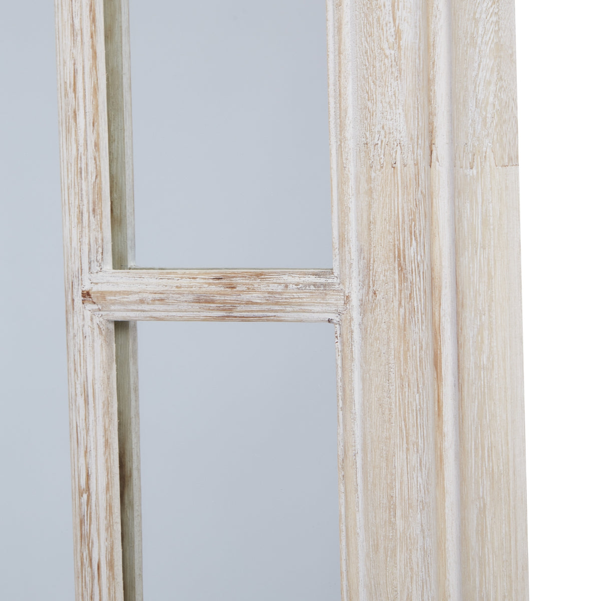 Washed Wood Framed Window Mirror - PLAINLY DOES IT