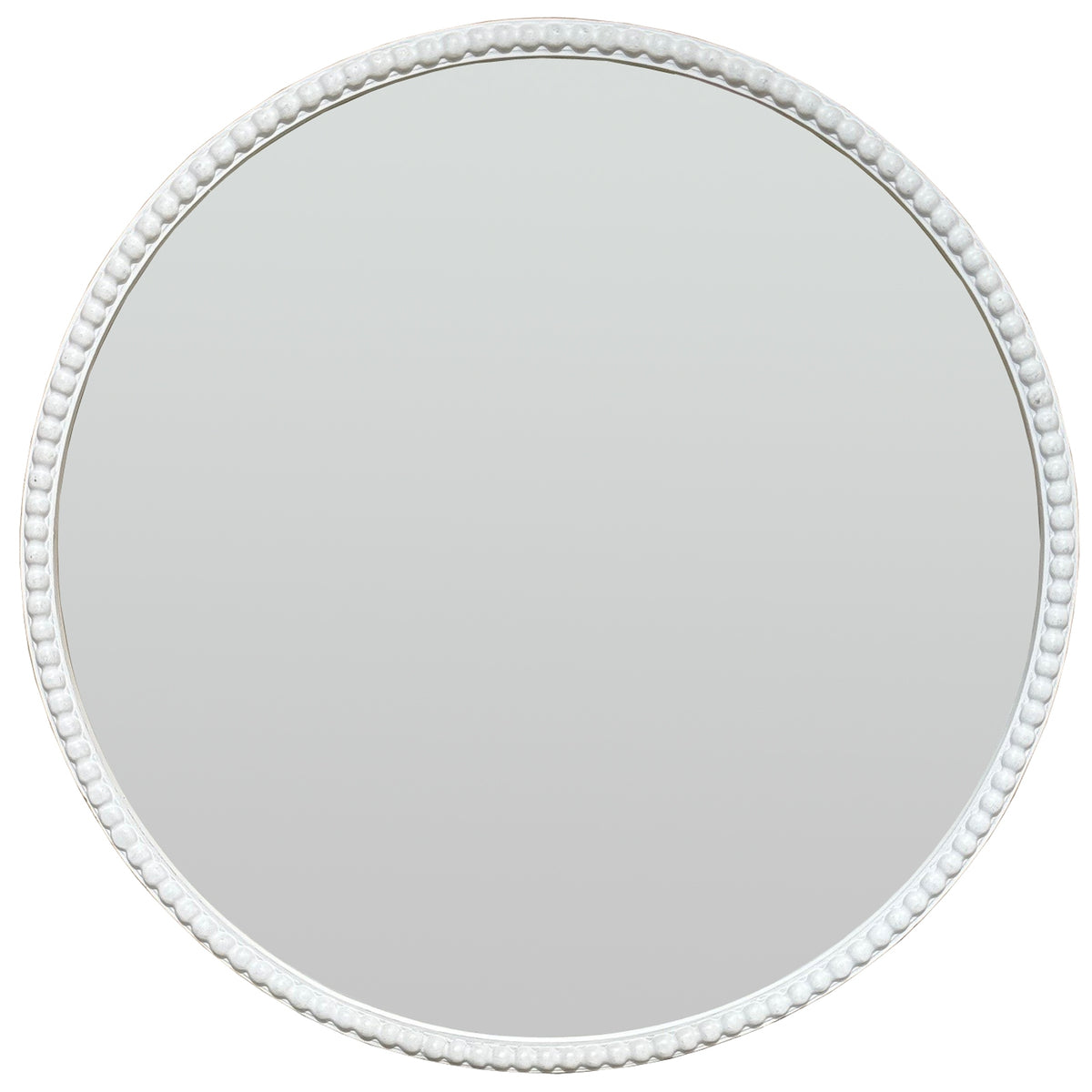 Washed Wood Framed Beaded Mirror - PLAINLY DOES IT