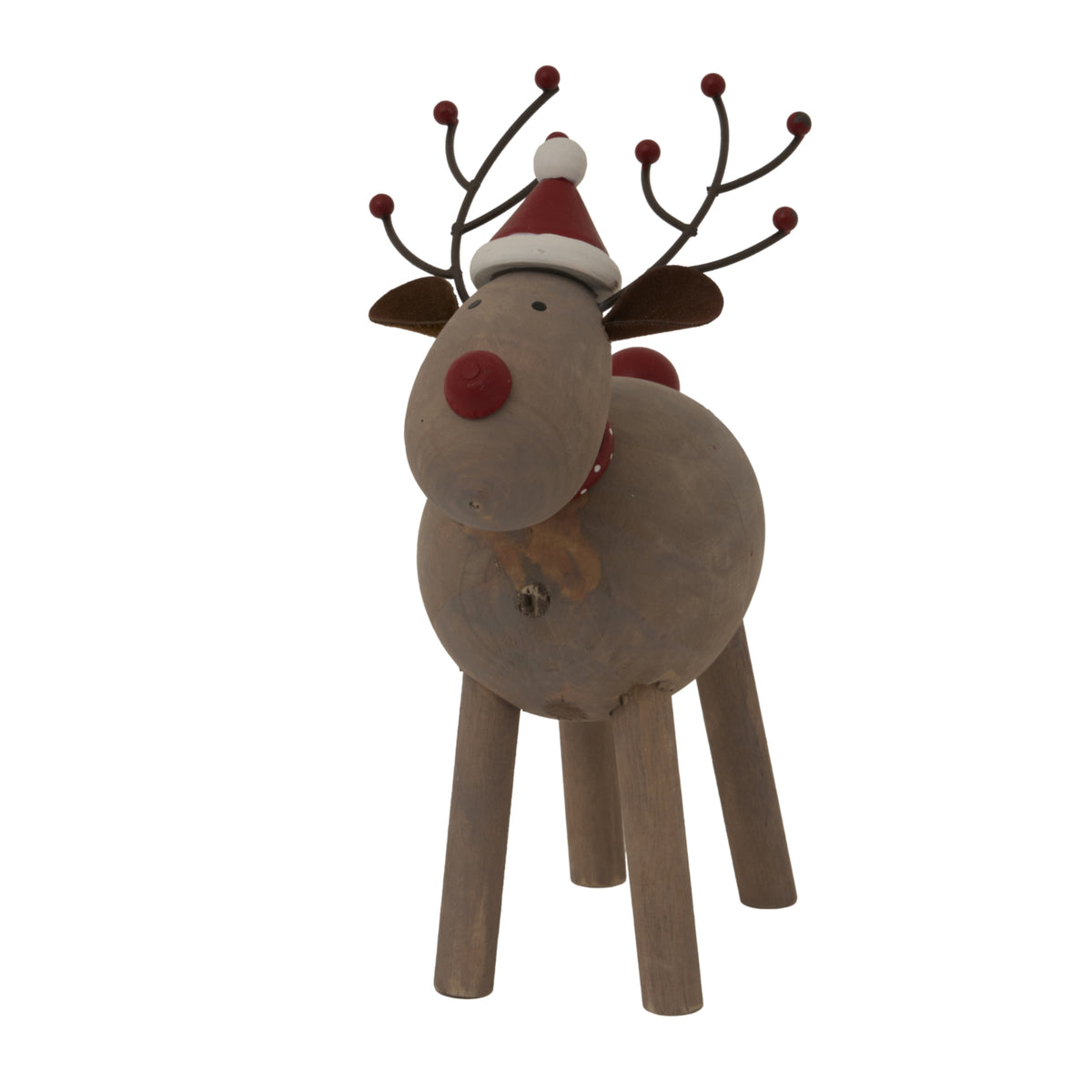 Large Rustic Rudolf With Hat - PLAINLY DOES IT