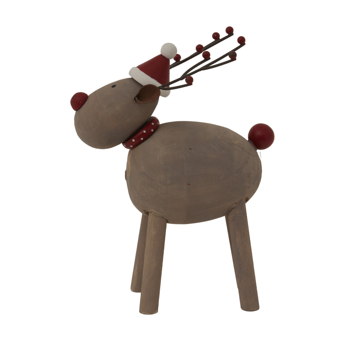 Large Rustic Rudolf With Hat - PLAINLY DOES IT