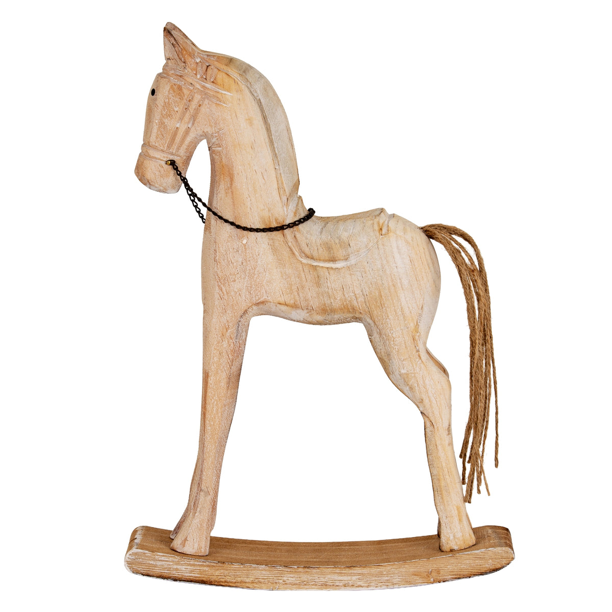 Large Natural Rustic Rocking Horse - PLAINLY DOES IT