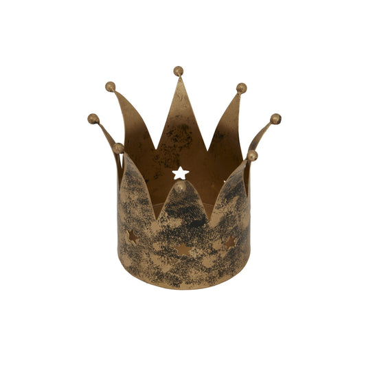 Antique Gold Crown Candle Holder - PLAINLY DOES IT