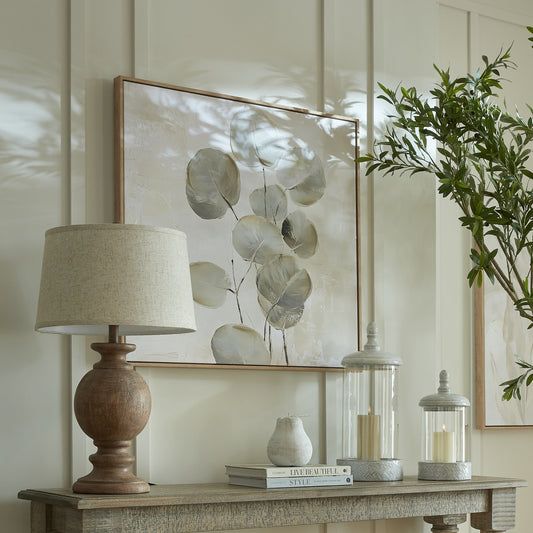 Clarion Table Lamp With Edged Linen Shade