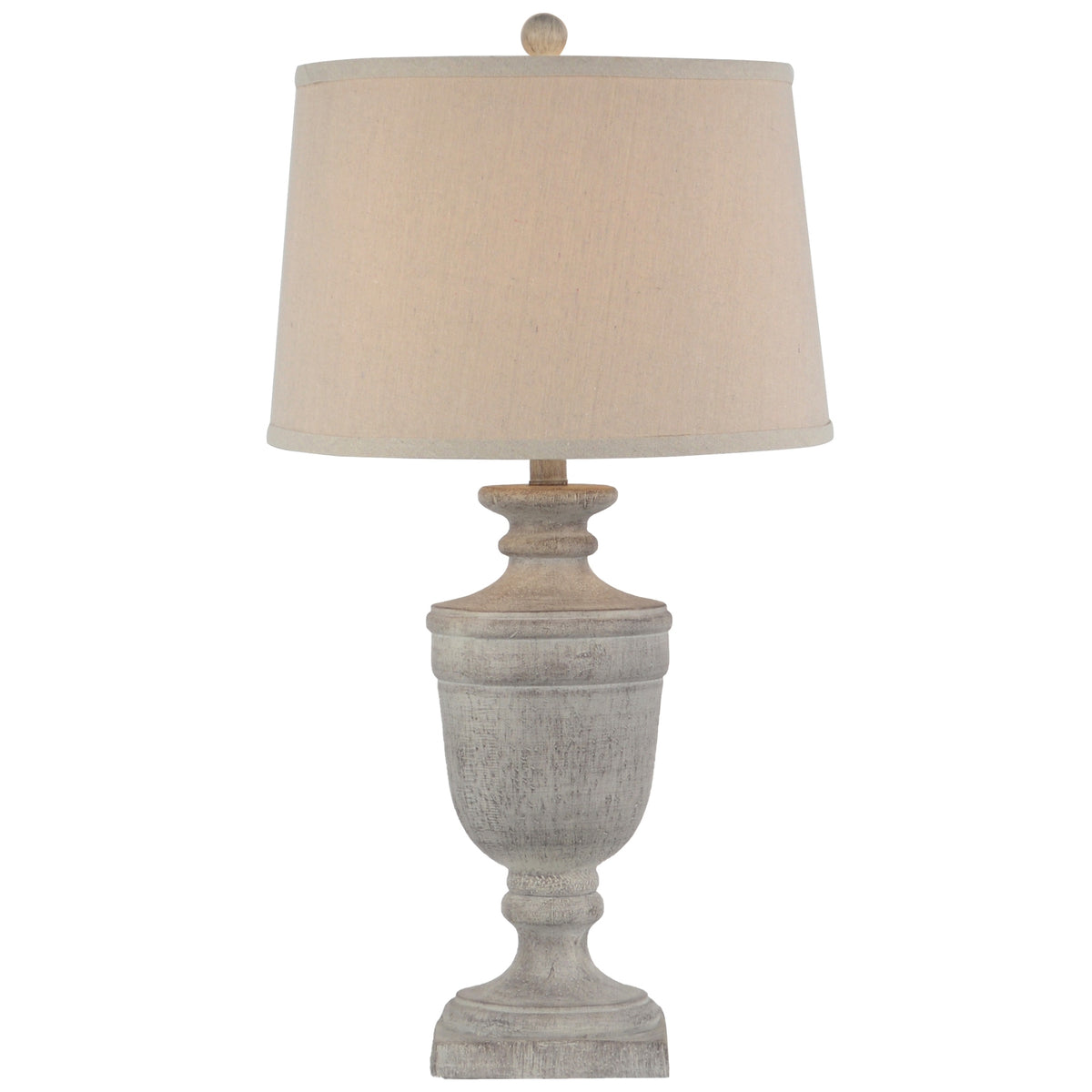 Ossia White Resin Table Lamp with Linen Shade, 71cm