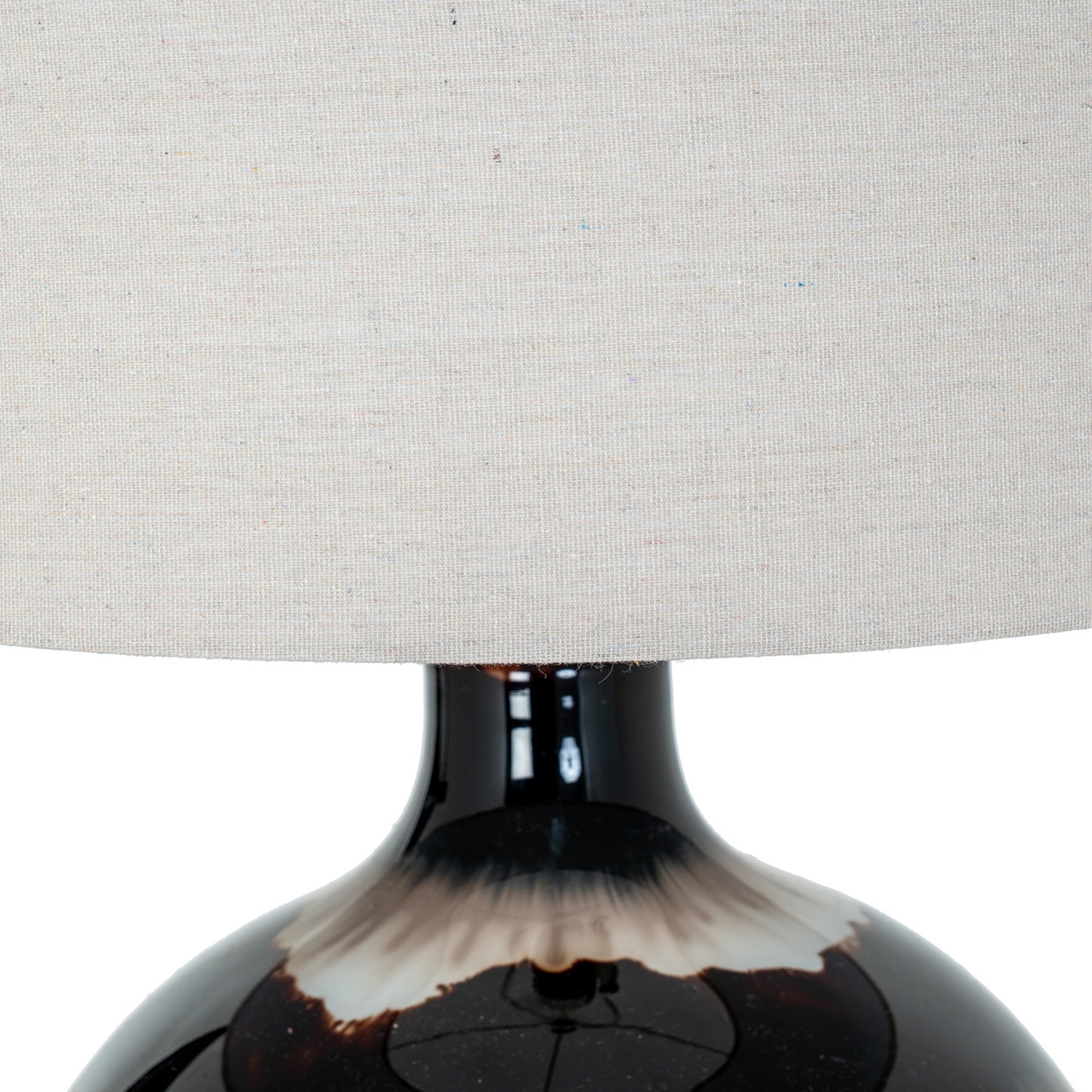 Sepia Shadows Glass Table Lamp with Linen Shade
