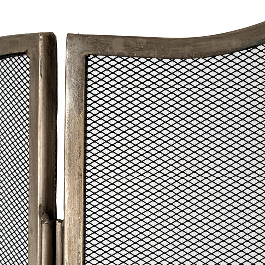 Antiqued Silver Large Fire Screen