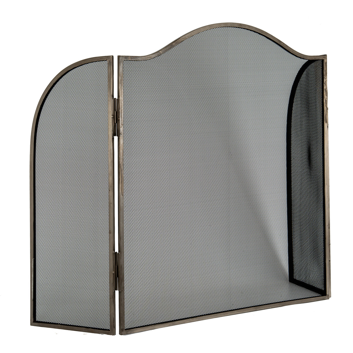 Large Antiqued Silver Fire Screen