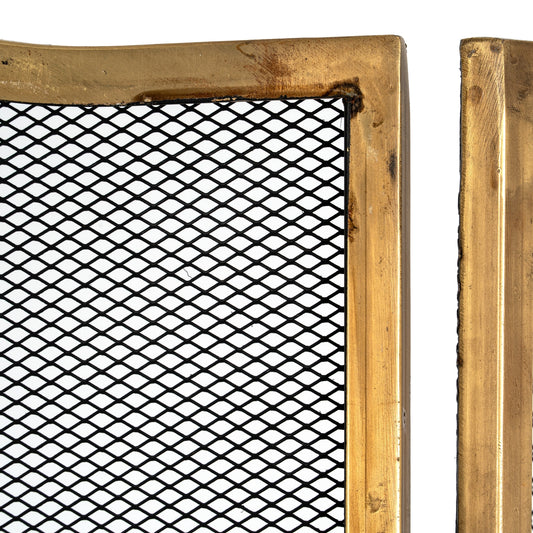 Antiqued Brass Large Fire Screen