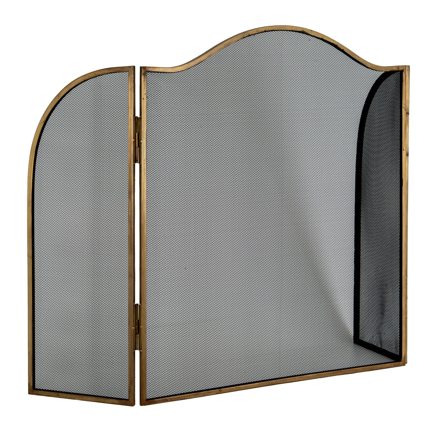 Antiqued Brass Large Fire Screen