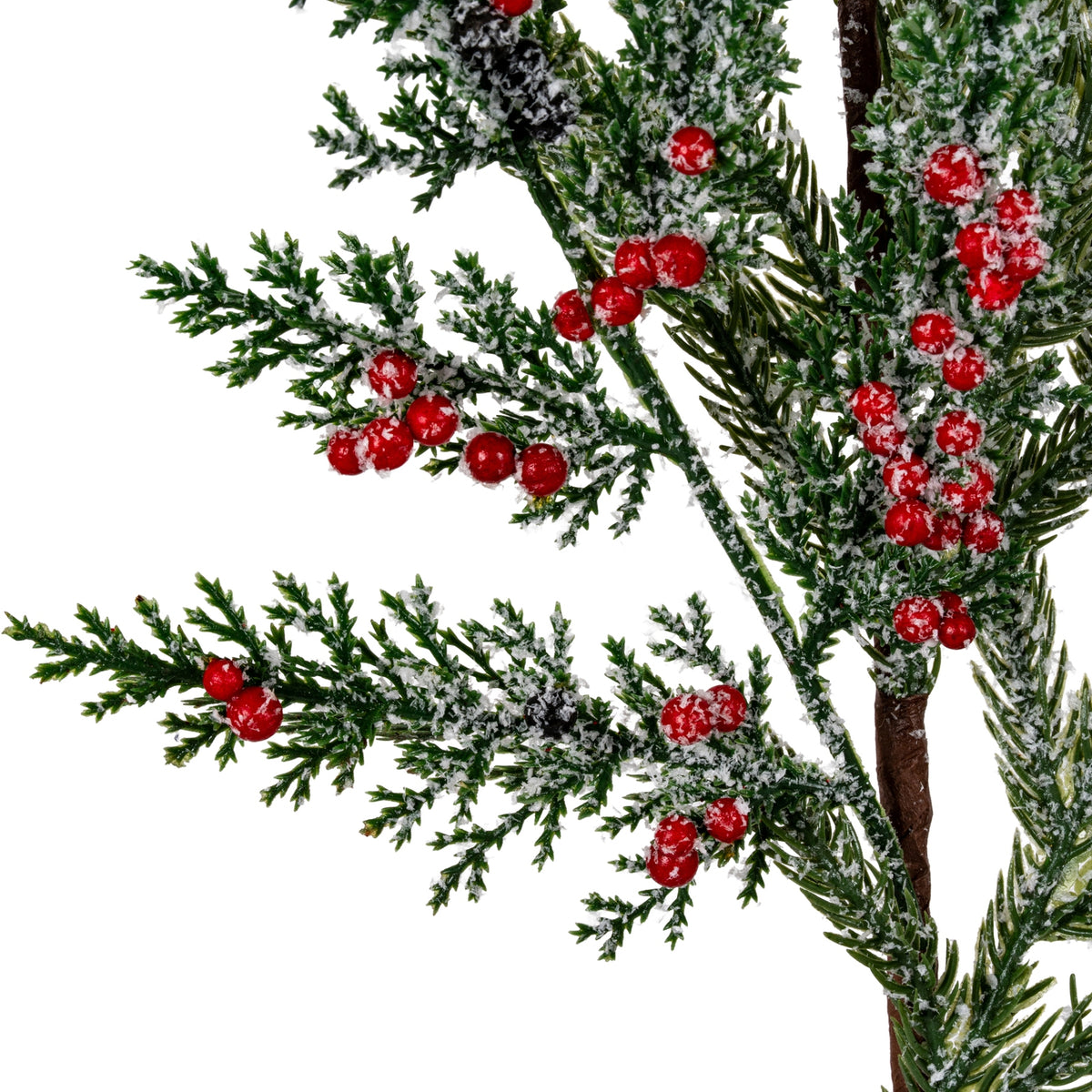 Frosted Pine Branch Spray With Winter Berries - PLAINLY DOES IT