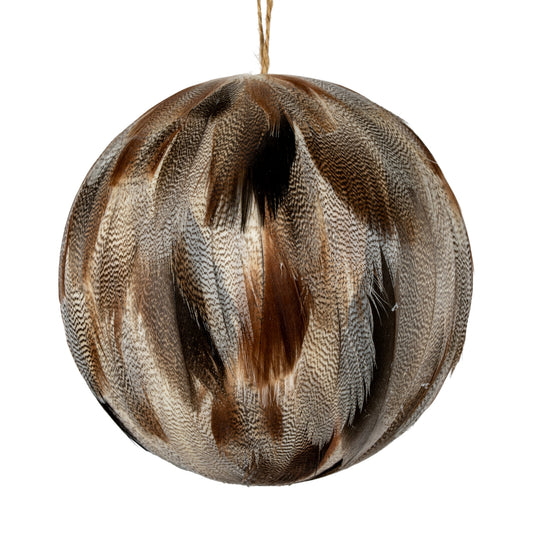 Large Fawn Feathered Bauble - PLAINLY DOES IT