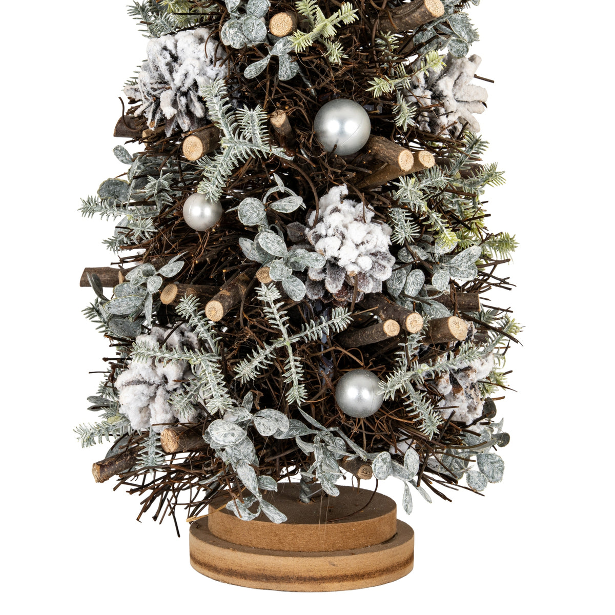 Large Frosted Forest Tree With Pinecones And Pearls - PLAINLY DOES IT