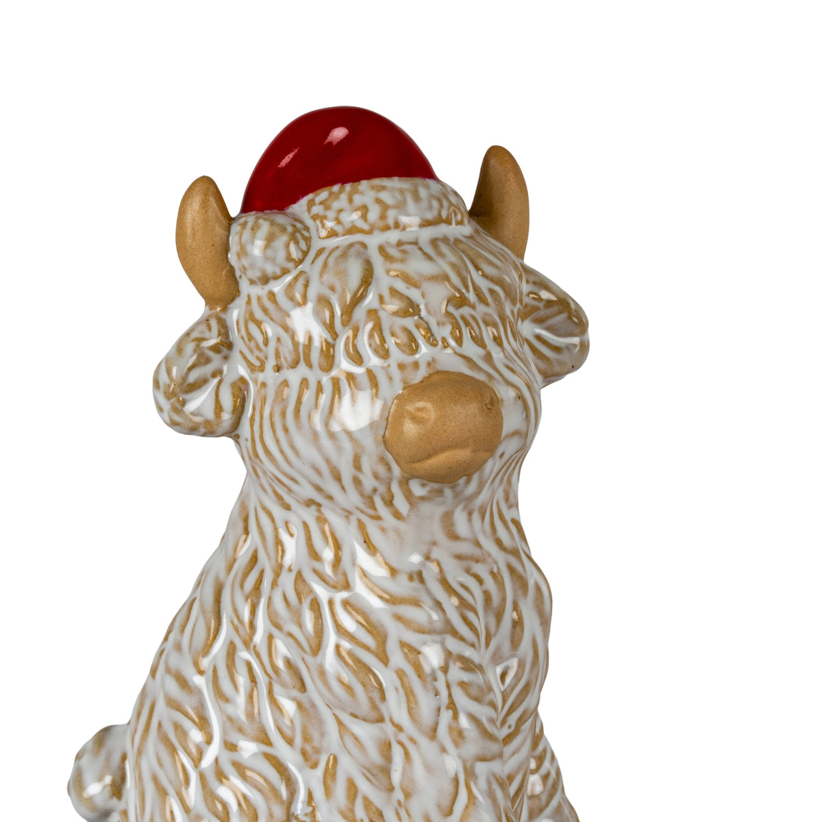 Merry Moo Ceramic Cow Ornament Gazing Right - PLAINLY DOES IT