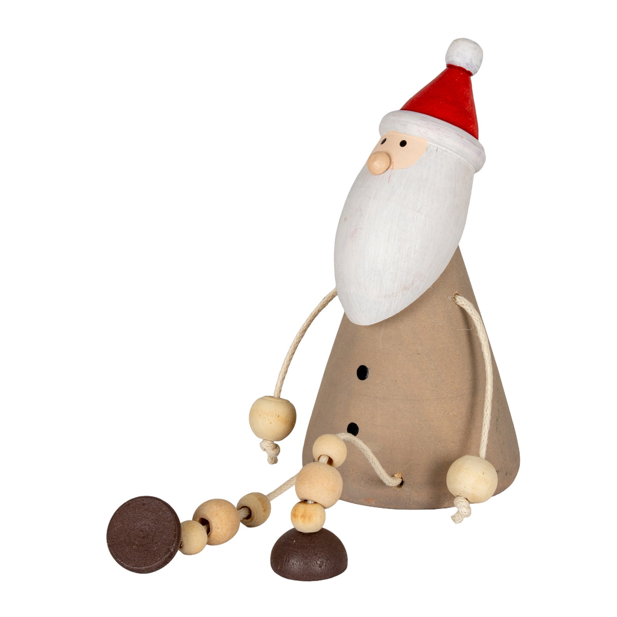 Wooden Jolly Sitting Santa Decoration - PLAINLY DOES IT