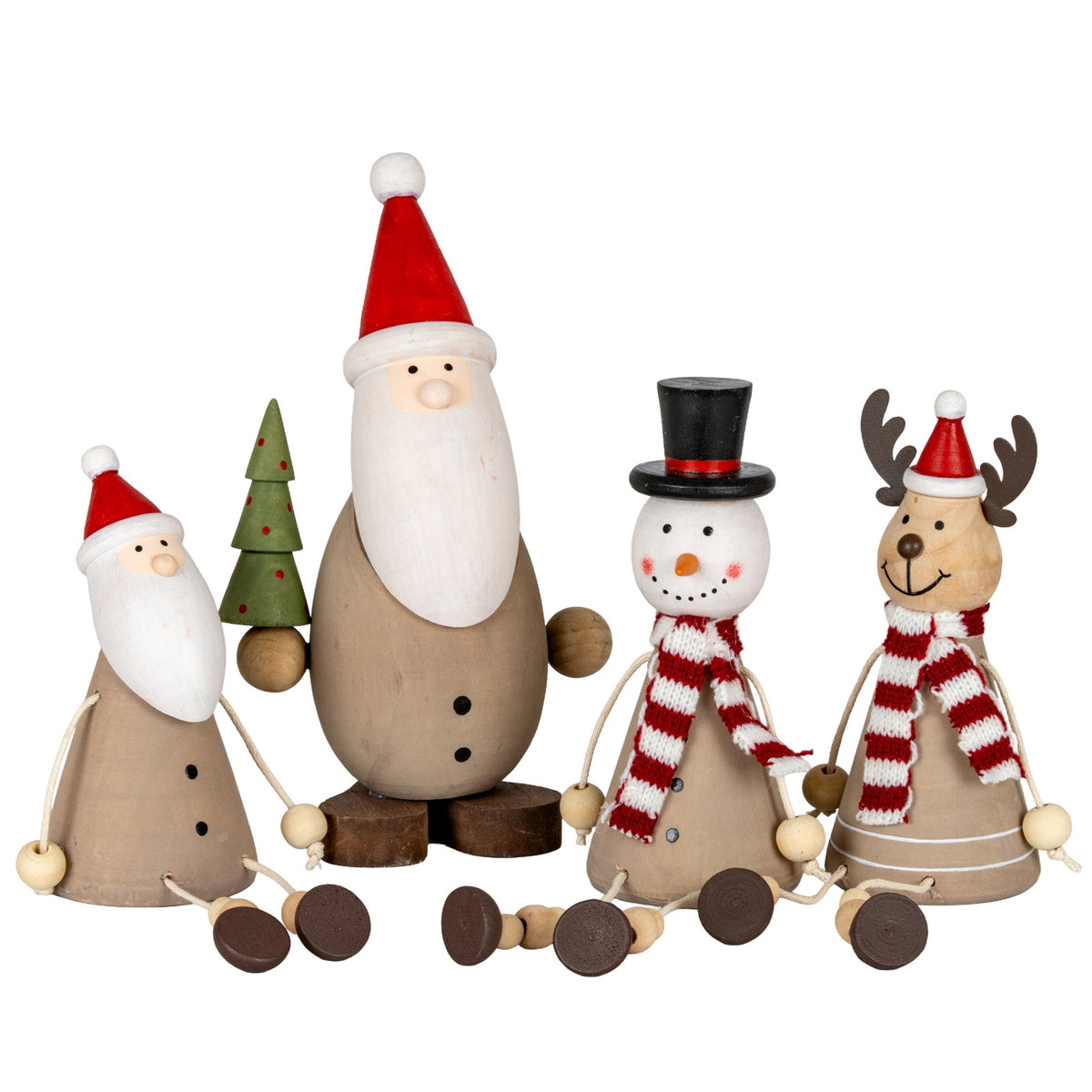 Wooden Jolly Sitting Santa Decoration - PLAINLY DOES IT