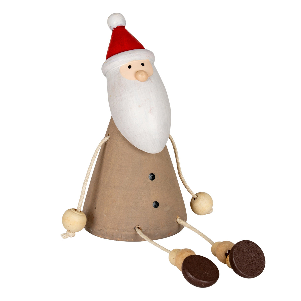 Wooden Jolly Sitting Santa Decoration - PLAINLY DOES IT