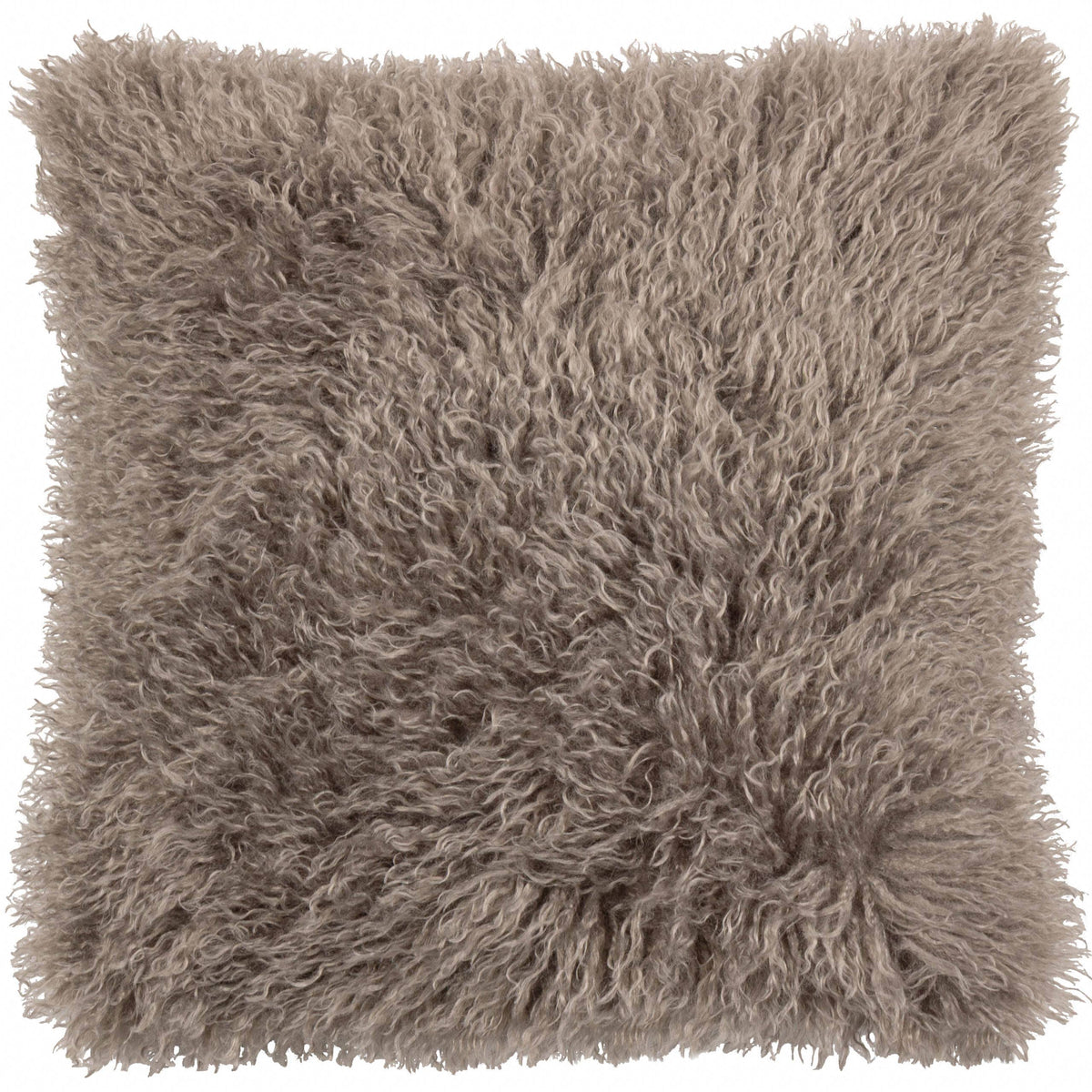 Rowan Faux Fur Cushion - Mocha, Feather Filled, 50 × 50cm