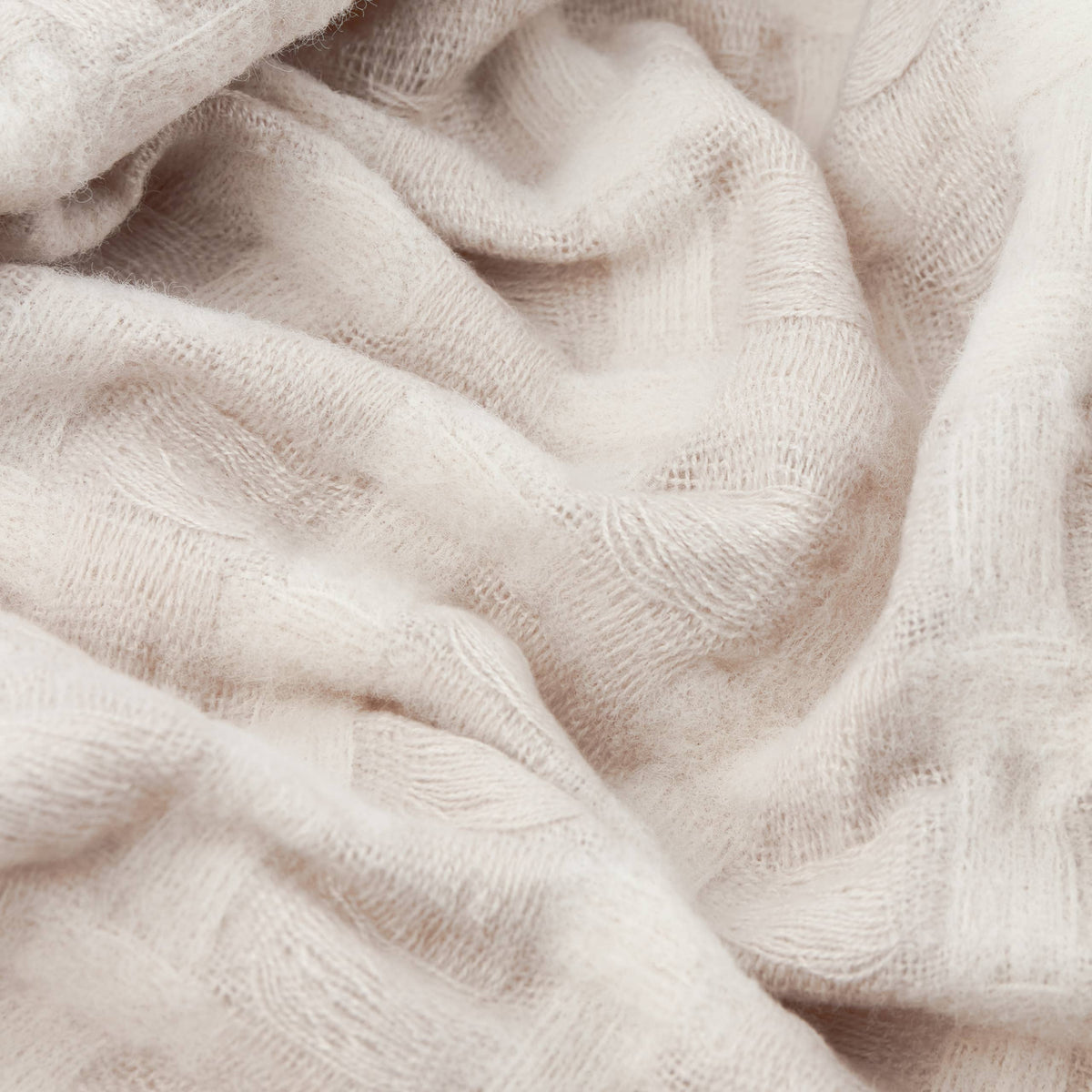 Walton Waffle Fringed Throw - Linen, 130 × 180cm
