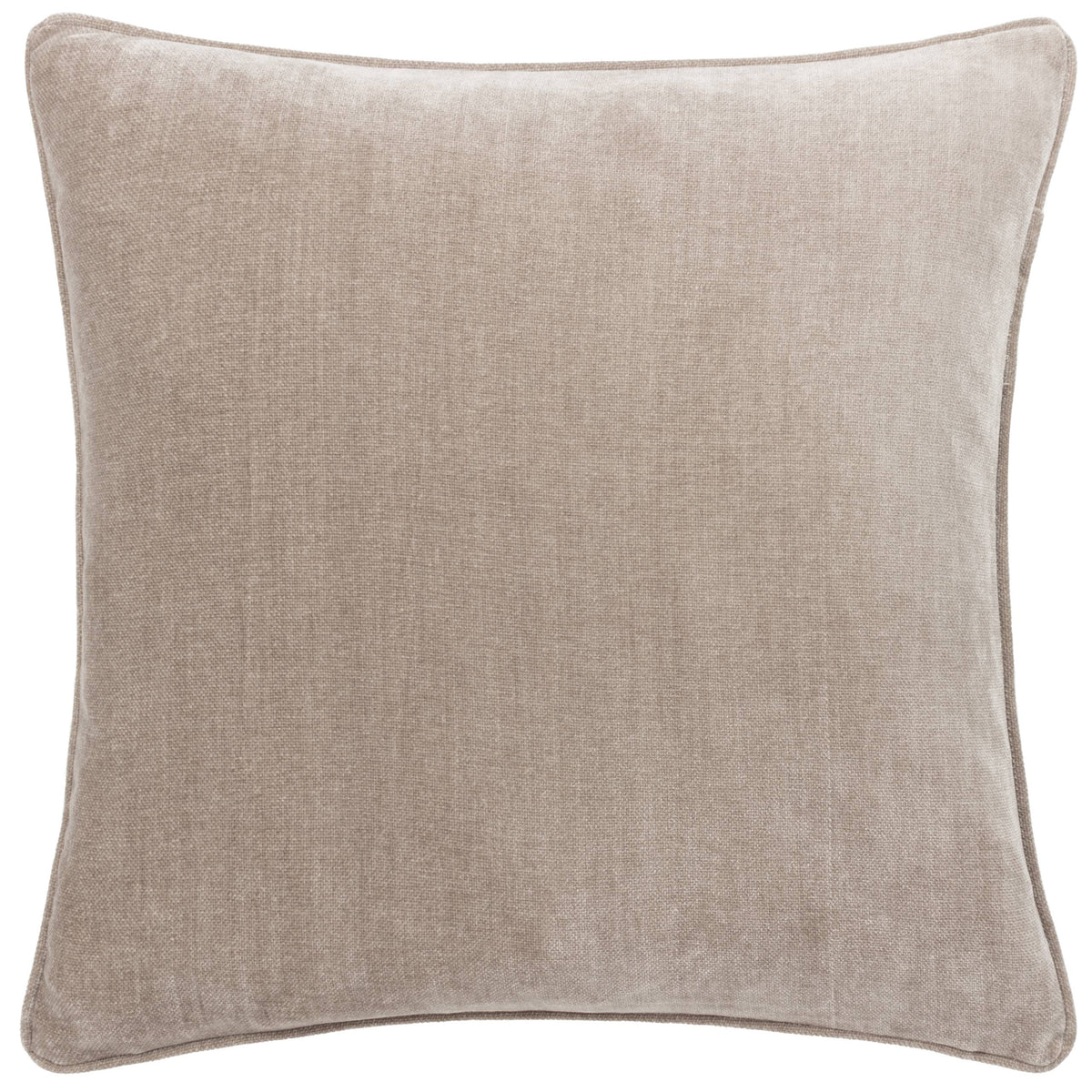 Heavy Chenille Cushion - Greige, Feather Filled, 50 × 50cm