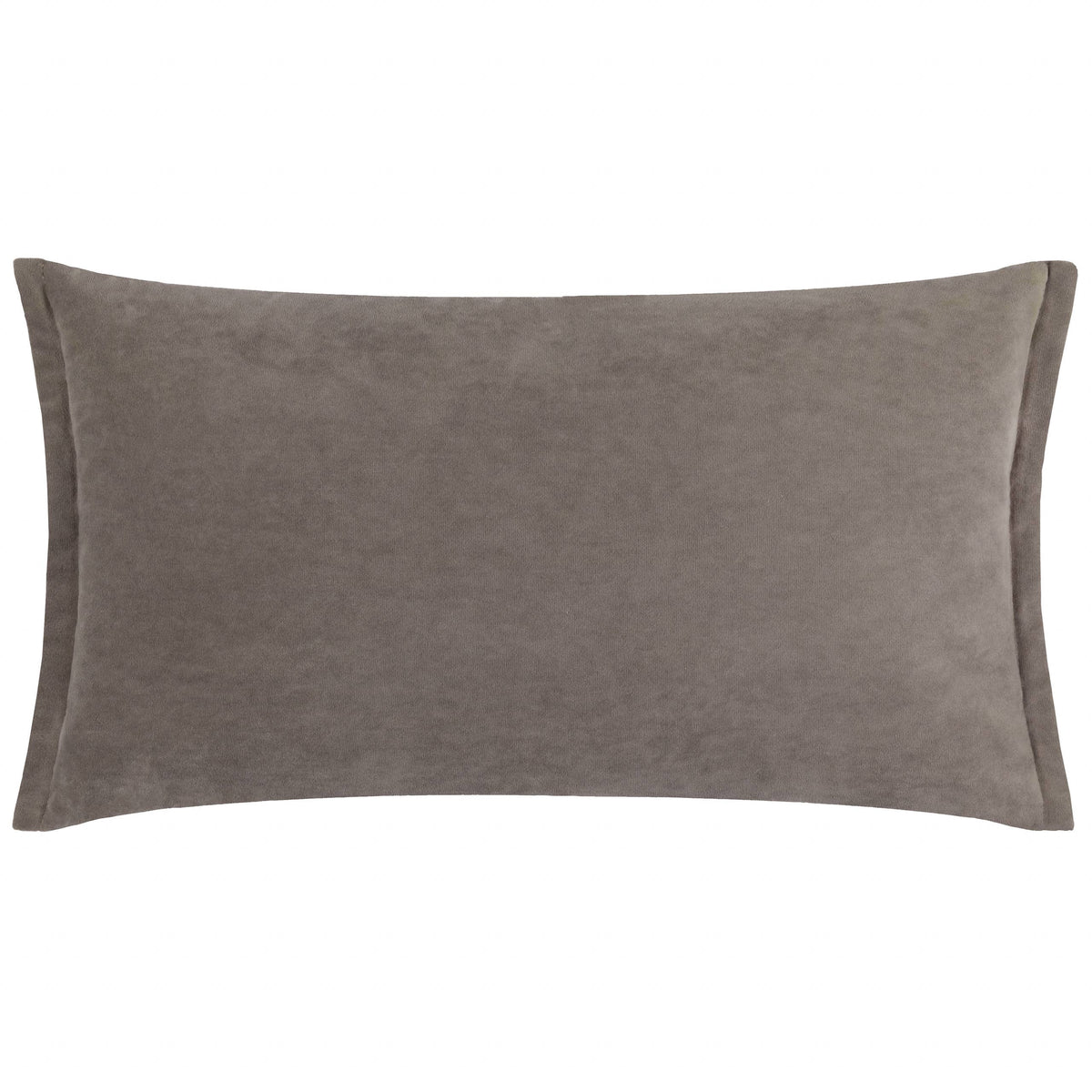 Merton Rectangular Velvet Cushion - Taupe, Feather Filled, 30 × 50cm