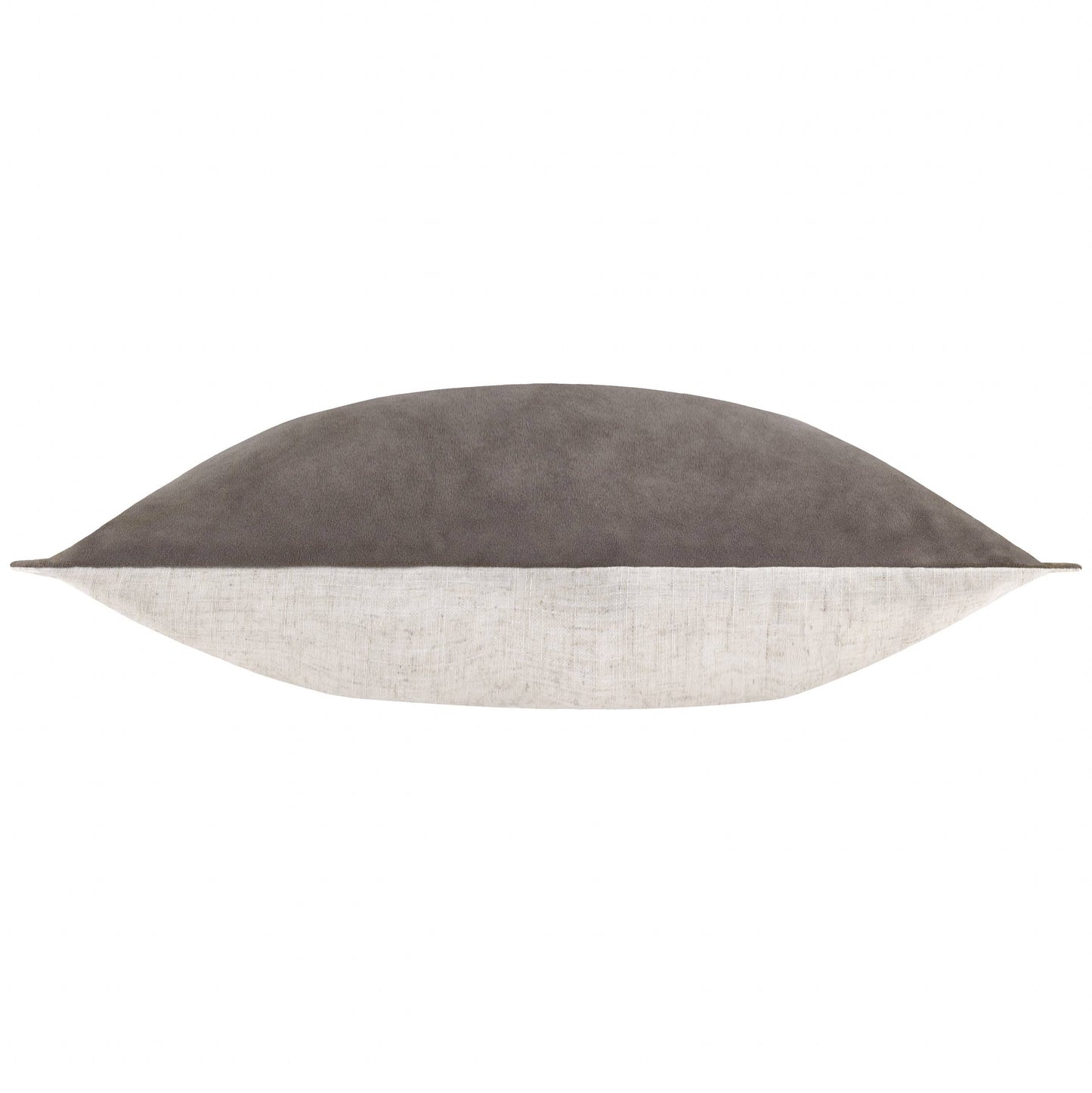 Merton Rectangular Velvet Cushion - Taupe, Feather Filled, 30 × 50cm