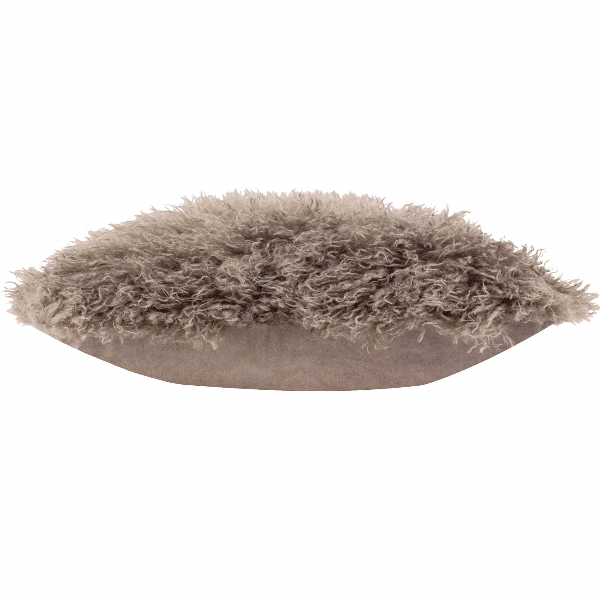 Rowan Faux Fur Cushion - Mocha, Feather Filled, 50 × 50cm