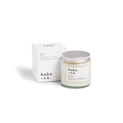 Bloom Rose Geranium & Lavender Essential Oil Soy Candle, 120ml