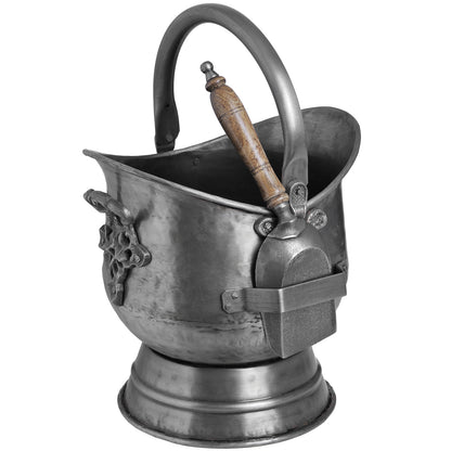 Antique Pewter Coal Bucket with Shovel - PLAINLY DOES IT