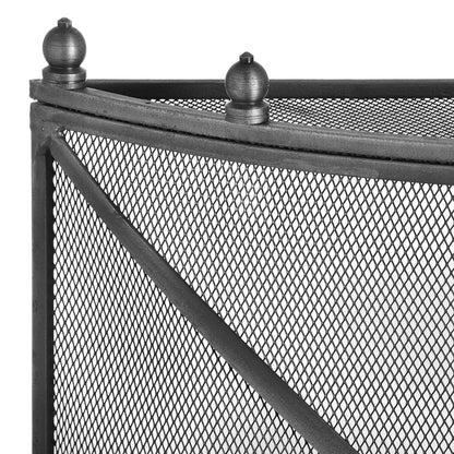 Antique Pewter-Effect Mesh Fireguard