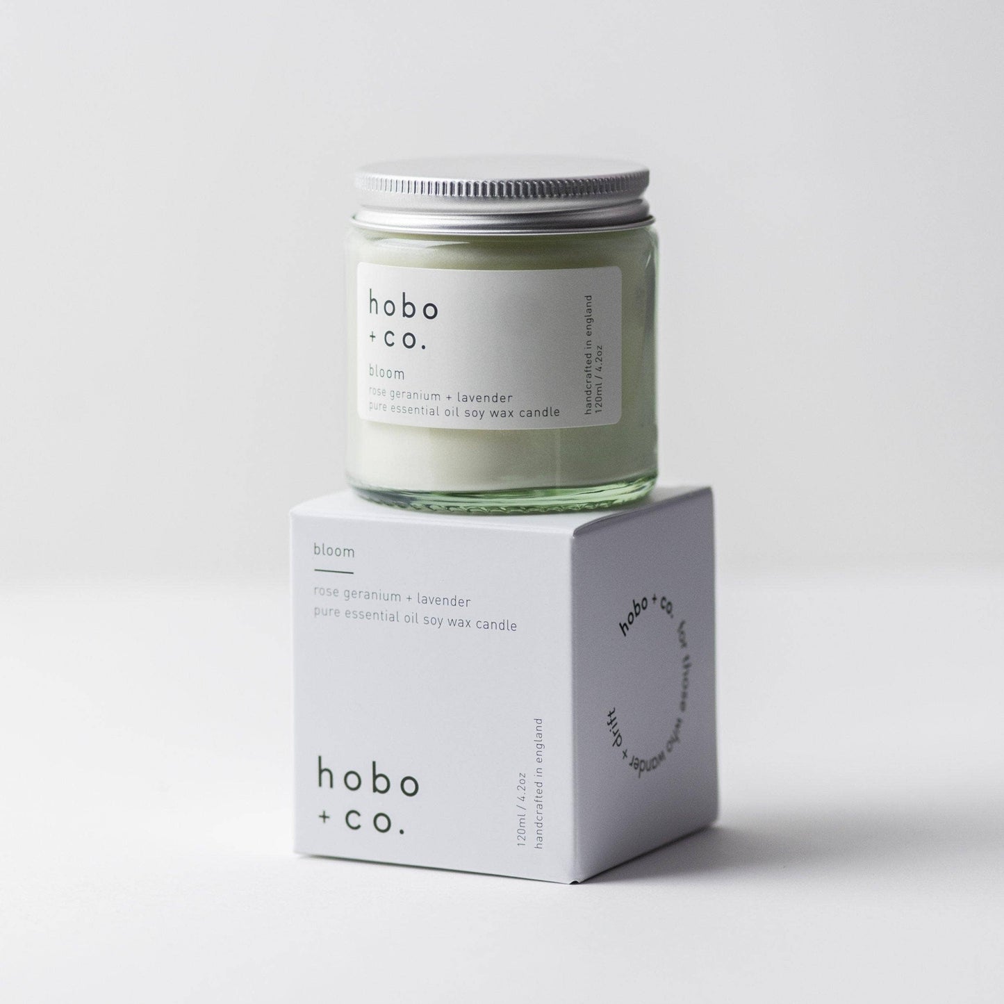 Bloom Rose Geranium & Lavender Essential Oil Soy Candle, 120ml