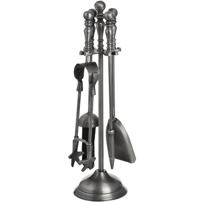 Traditional Companion Set In Antique Pewter - PLAINLY DOES IT