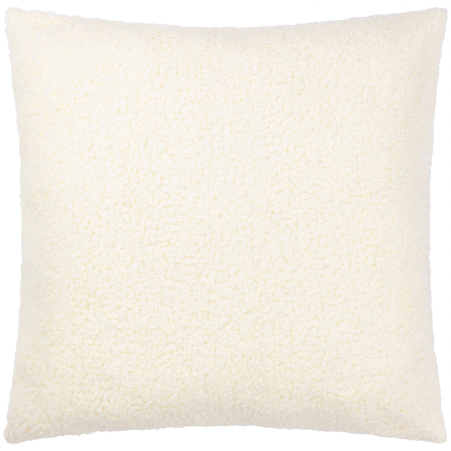 Cabu Textured Bouclé Cushion - Ecru, Feather Filled, 55 × 55cm