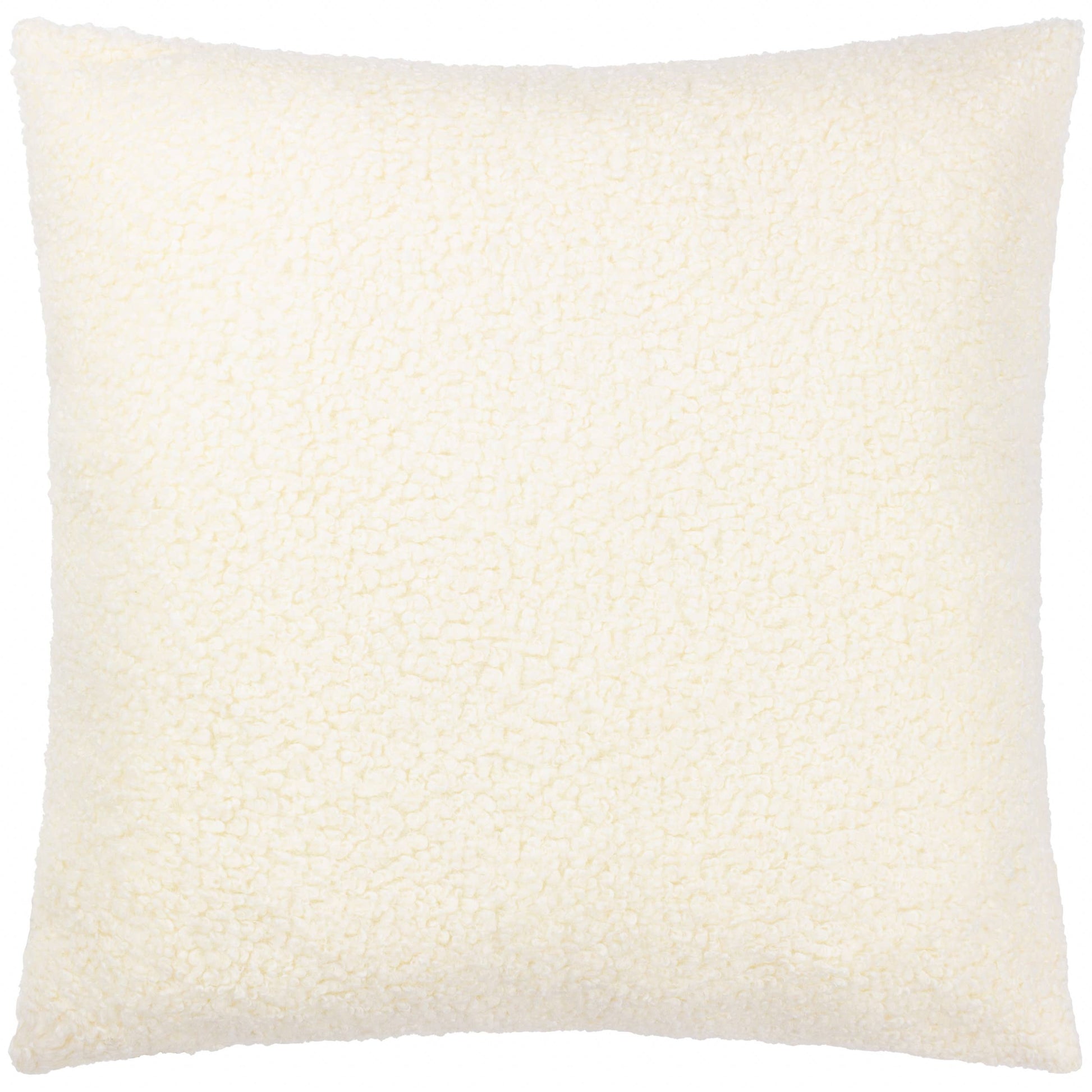 Cabu Textured Bouclé Cushion - Ecru, Feather Filled, 55 × 55cm
