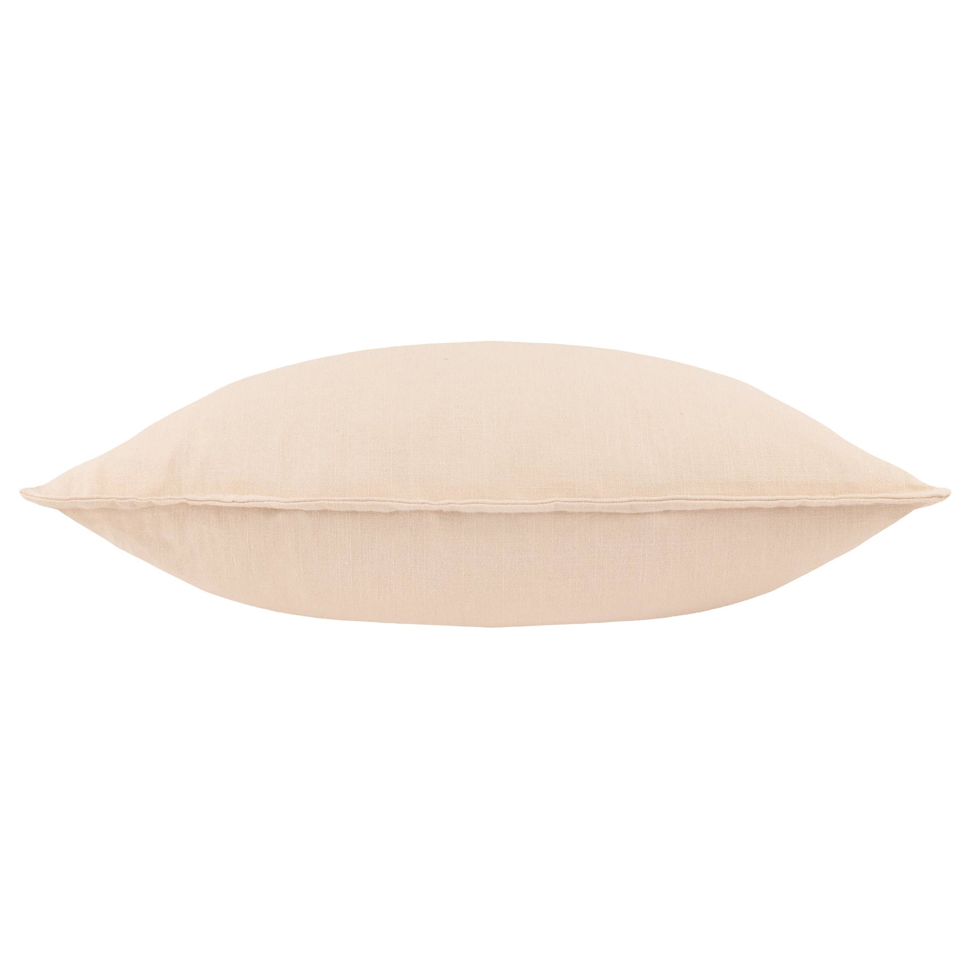 Slub Cotton Cushion - Linen, Feather Filled, 50 × 50cm