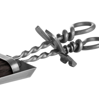 Silver Steel Hearth Tidy Set