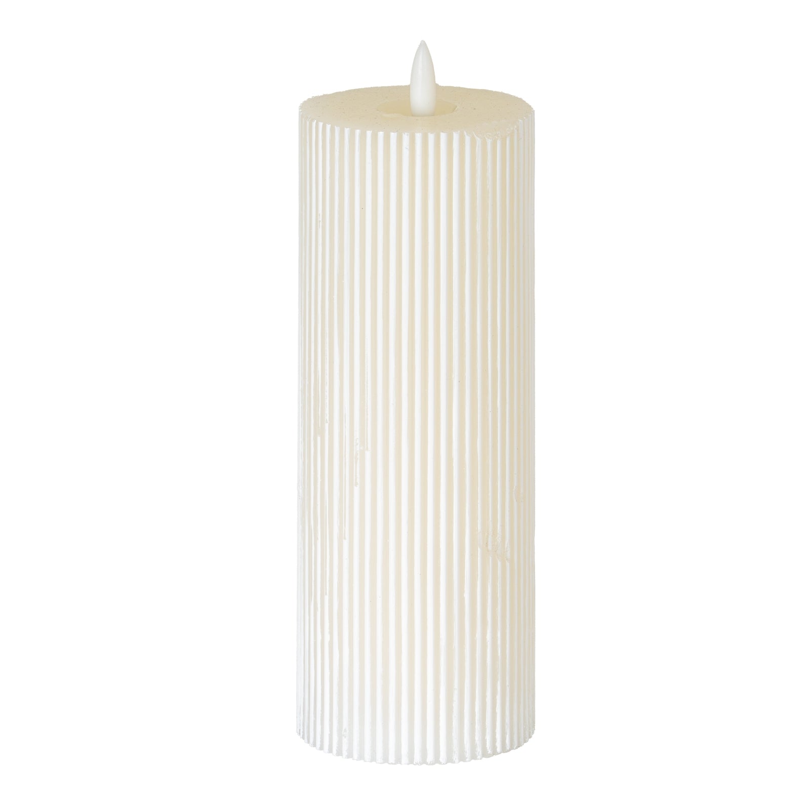 Luxe Collection Natural Glow 3.5x9 Texture Ribbed LED Candle
