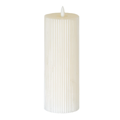 Luxe Collection Natural Glow 3.5x9 Texture Ribbed LED Candle