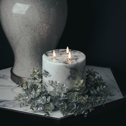 Large Frosted Eucalyptus Candle Wreath - PLAINLY DOES IT