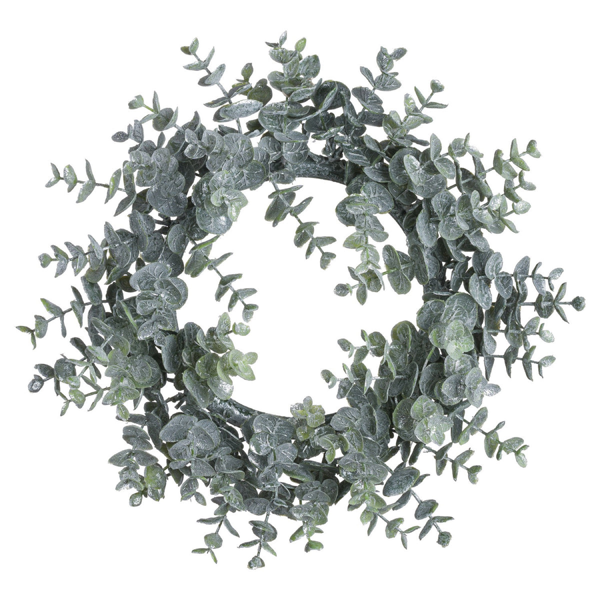 Large Frosted Eucalyptus Candle Wreath - PLAINLY DOES IT