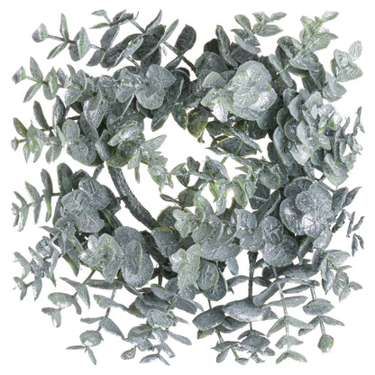Small Frosted Eucalyptus Candle Wreath - PLAINLY DOES IT