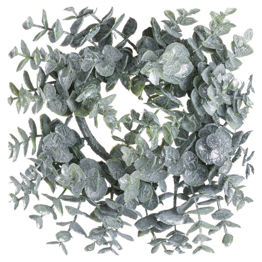 Small Frosted Eucalyptus Candle Wreath - PLAINLY DOES IT