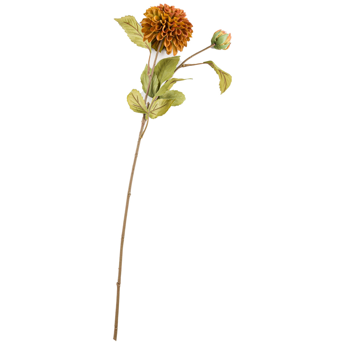 Deep Mustard Faux Dahlia Stem